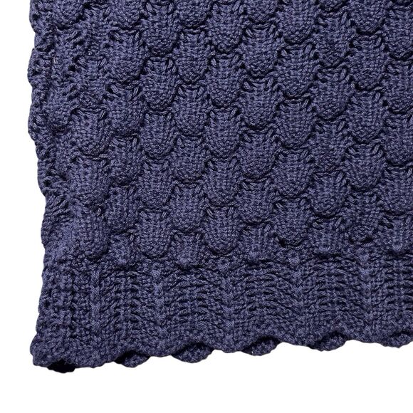 NWT Eliza J Crochet Halter Midi Dress Size XL Navy Blue Sleeveless Fitted Knit - Picture 7 of 16